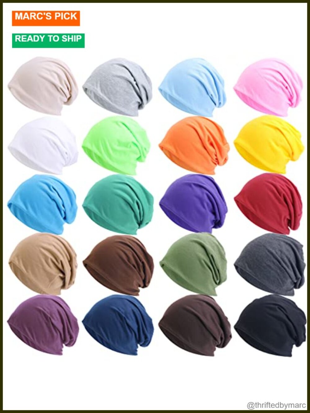 Unisex Slouchy Beanie Hats Bamboo Fabric Lightweight Soft Skull Caps